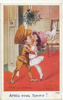 Right Guerre 1914 WWI After You Tommy Kids Kiss White Cat Gui Mistletoe - Right