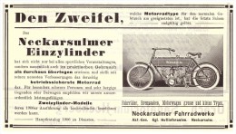 Original Werbung - 1906 - NSU , Motorrad , Neckarsulm , Moto , Motorräder !!! - Motorräder