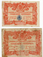 18  - Bourges 2 Billets De 50 Centimes - Cámara De Comercio