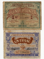 41 - D' Orléans Et De Blois -  1 Billets De 50 Centimes Et 1 D´ 1franc 1921 - Handelskammer