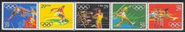 1991 USA Olympics Games Barcelona Stamps #2553-57 2557a Sport Pole Vault Discus Sprints Javelin Hurdles - Springreiten