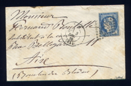 Lettre De Pau Pour Aix ( Décembre 1870 ) Avec N° 44A Bleu Foncé & Variété ! - 1870 Ausgabe Bordeaux