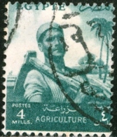 EGITTO, EGYPT, 1955, AGRICOLTURA, CONTADINO, FRANCOBOLLO USATO, Scott 371 - Oblitérés