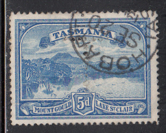 Tasmania Used Scott #92 5p Mt. Gould And Lake St. Clair Perfin: 'T' - Used Stamps