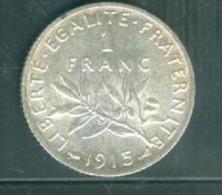 1 Franc SEMEUSE - 1915 - - Argent- SILVER   Bel Etat   - Pia7512 - 1 Franc