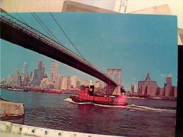 USA NEW YORK  BROOKLYN  BRIDGE E NAVE SHIP  RIMORCHIATORE   VB1972   EN9500 - Brooklyn