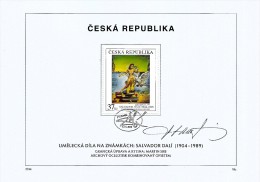 Czech Republic - 2014 - Art On Stamps - Salvador Dali - FDS Signed By Engraver M. Srb - FDC