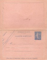 FRANCE ENTIER POSTAL CARTE LETTRE 25c BLEU TYPE SEMEUSE LIGNEE - Letter Cards
