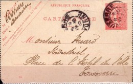 CL1 N° 129 -  - Ecrit - 10c. Semeuse Lignée - Cartoline-lettere