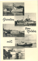 Den Helder, Groeten Uit Den Helder   (vijfluik Met Marineschepen)    (glansfotokaart) - Den Helder