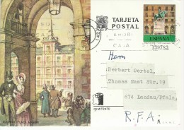 TARRAGONA ENTERO POSTAL ESCRITO MADRID PLAZA MAYOR Y ESTATUA FELIPE III - 1931-....