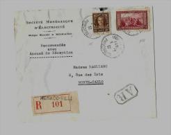 Principauté De Monaco « MONACO »* Monaco Assimilé Aux Tarifs Français * LRI Avec A.R. 1er Ech  - Tarif à 2F. - Lettres & Documents