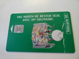 RARE :  IMPRESSION BLANCHE A COTE DE TELECARTE 50 SUR SOLITAIRE - Variétés