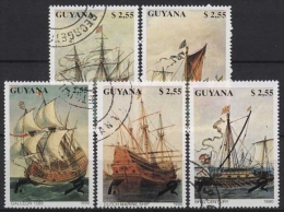 Guyana 1990 Schiffe 3292/3296 Gestempelt - Guyane (1966-...)
