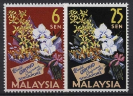 Malaysia 1963 Pflanzen Blumen Orchideen 4/5 Postfrisch - Federation Of Malaya