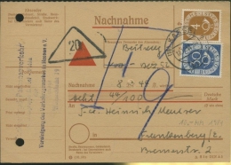 BRD 1951 Posthorn 30 Pf MiF Auf Nachnahmekarte (R4358) - Brieven En Documenten