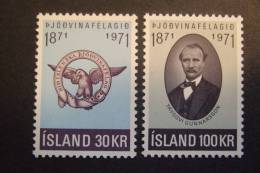 ICELAND  1971  YVERT 408/409  MICHEL 455/56     MNH **     (Q16-NVT) - Unused Stamps