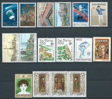 1986 SAN MARINO ANNATA 16 VALORI MNH ** - ED - Annate Complete