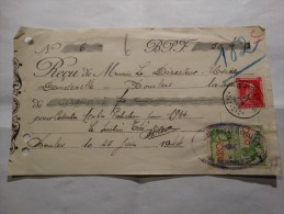 COB 528 Oblitération De Bourlers(Hainaut) En 1944 + 2 Timbres Fiscaux De 0,20C - Covers & Documents