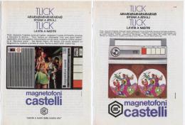 1970 -  Magnetofono CASTELLI -  2 Pubblicità Cm. 13 X 18 - Affiches & Posters