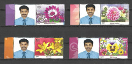 INDIA, 2012, Flowers, Orchids, My Stamps, Stamp, Set 4 V,  Complete Set, With Labels Of Stamp Collector, MNH, (**) - Neufs