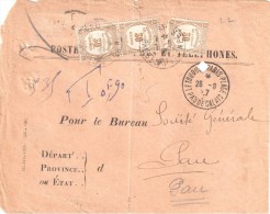 2956 Le TOUQUET Recouvrement De 1 Valeur 60 C + Taxe "CCP" 30 C Timbre Taxe à Percevoir PAU Yv 46Tarif 8/8/26 - Lettres & Documents