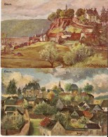 DAUN (Eifel) - 2 Ansichtkarten : 1 - 3030 - Von Norden Gesehen ; 2 - 3031 - Vom Wehrbusch Gesehen. Designer : J. BURGER. - Daun