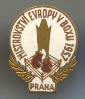 BOXING - European Championship, 1957. Praha, Enamel, Vintage Pin, Badge, 26x20mm - Boxeo