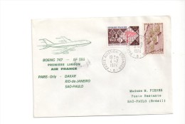 143 Paris  Sao Paulo  04 07 1974 - Erst- U. Sonderflugbriefe
