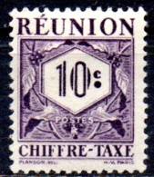 REUNION 1947 Postage Due - 10c. - Mauve  MH - Timbres-taxe