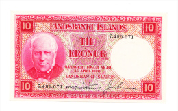 ICELAND 10 KRONUR 1928 UNC NEUF P 33a (Sig. 8) - Islande