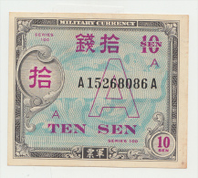 Japan 10 Sen 1946 VF++ Series 100 Letter "A" RARE Pick 62 - Japan