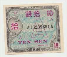 Japan 10 Sen 1946 AUNC Series 100 Letter "A" RARE Pick 62 - Japan