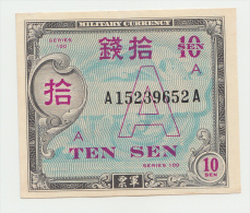 Japan 10 Sen 1946 AUNC Series 100 Letter "A" RARE Pick 62 - Giappone