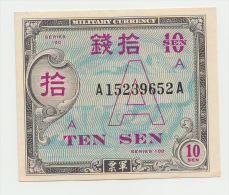 Japan 10 Sen 1946 AUNC Series 100 Letter "A" RARE Pick 62 - Japon