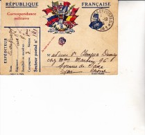 CARTE MILITAIRE AUX DRAPEAUX -1915 -SECTEUR POSTAL N° 141  TB - Brieven En Documenten