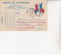 CARTE REPONSE MILITAIRE AUX DRAPEAUX -1916 -SECTEUR POSTAL N° 5     CAD LA TRONCHE ISERE - Storia Postale