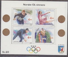 Norway 1990 Olympic Winners M/s ** Mnh (F2466) - Hojas Bloque