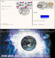 Pluskarte Deutsche Post Millenium 2 Verschiedene Sonderstempel 31.12.1999 Und 01.01.2000 #1 - Postkarten - Gebraucht