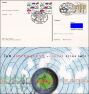 Pluskarte Deutsche Post Millenium 2 Verschiedene Sonderstempel 31.12.1999 Und 01.01.2000 #3 - Cartes Postales - Oblitérées