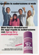 1970 -  Deodorante SRAY DRY GILLETTE     -   1  Pubblicità Cm. 13,5 X 18,5 - Zeitschriften