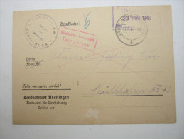 1948 , ÜBERLINGEN     - Gebühr Bezahlt , Klare Stempel Auf Brief - Altri & Non Classificati
