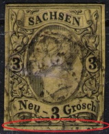 2 OPA Leipzig Auf 3 Ngr. Gelb Sachsen Nr. 6 Mit Markanter Abart - Saxe