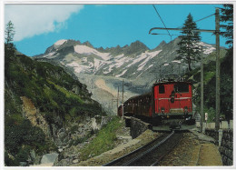 CPM - SUISSE - Train - Furka-Oberalp-Bahn Bei Gletsch - Galenstock Und Rhonegletscher - Lens