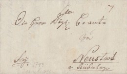 Brief Isenhagen 1793 Mit Frei-Vermerk Nach Neustadt Am Rübenberge (aus Inhalt) - Prefilatelia