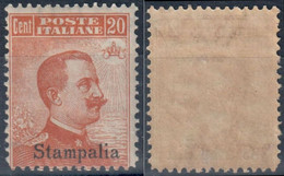 REGNO D'ITALIA / COLONIA STAMPALIA - 1922 - C. 20 ARANCIO - CATALOGO SASSONE NUMERO 11 FRESCHISSIMO - NUOVO / MNH / ** - Aegean (Stampalia)