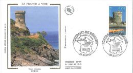 Enveloppe FDC Soie - La France à Voir - Tour Génoise - Corse - Bastia - 2003 - 2000-2009