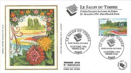 Enveloppe FDC Soie - Salon Du Timbre - Parc Floral De Paris - 1994 - 1990-1999