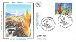Enveloppe FDC Soie - Parc National De La Guadeloupe - Mulhouse - 1997 - 1990-1999