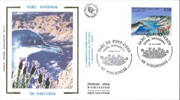 Enveloppe FDC Soie - Parc National De Port Cros - Mulhouse - 1997 - 1990-1999